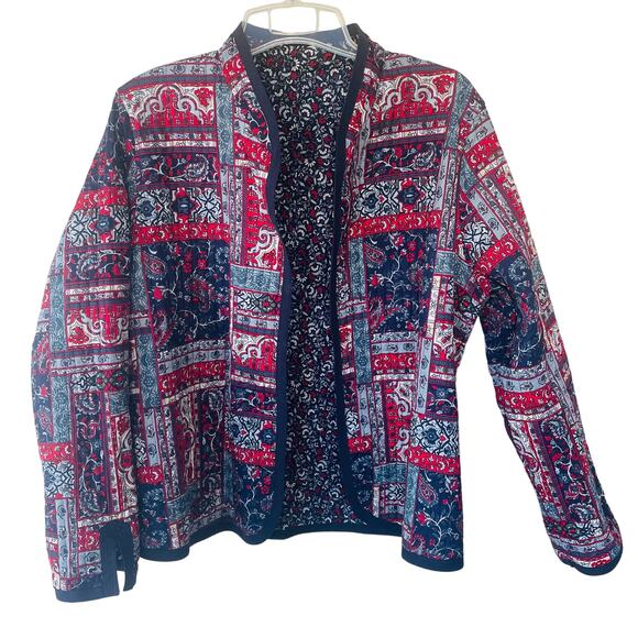 Quilted floral reversible open lite quilted jacket no label A+++ - Picture 2 of 10